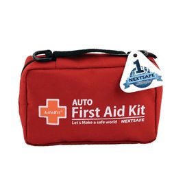 [NEXTSAFE] Auto First Aid Kit Red-Medical Kits for Any Emergencies, Ideal for Home, Office, Car, Travel, Outdoor, Camping, Hiking, Boating-Made in Korea